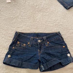 True Religion Cuffed Jean Shorts